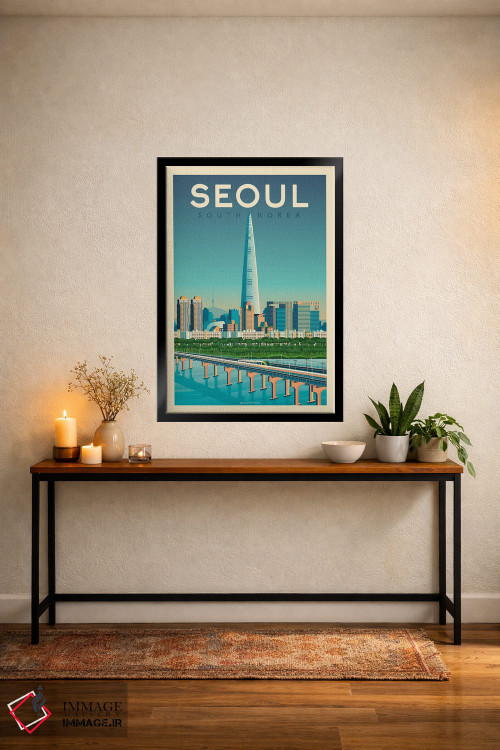 تابلو مدرن پوستر سفر سئول کره جنوبی اثر اولا هوپ تراول پوسترز - D5B