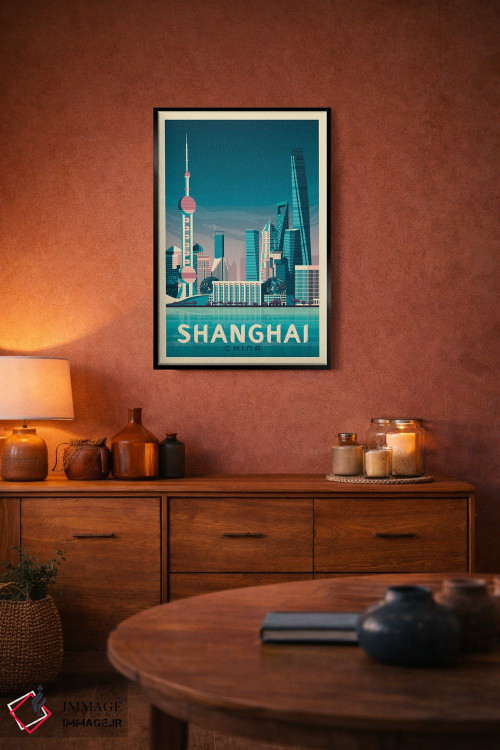 تابلو مدرن پوستر سفر شانگهای چین اثر اولا هوپ تراول پوسترز - D5B
