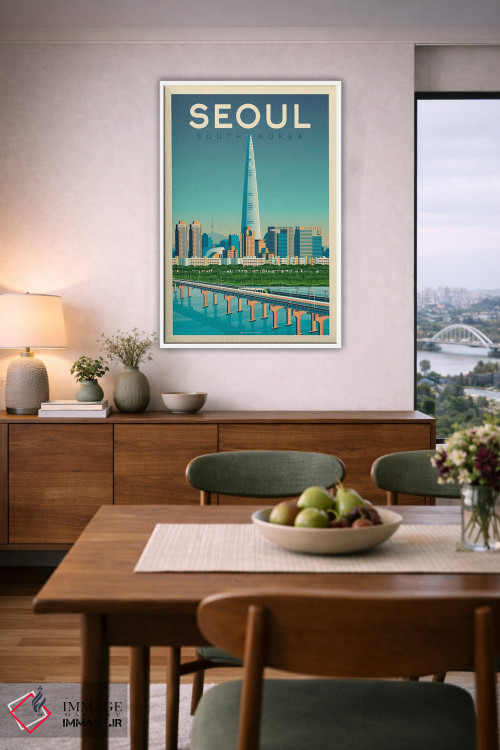 تابلو مدرن پوستر سفر سئول کره جنوبی اثر اولا هوپ تراول پوسترز - D6W