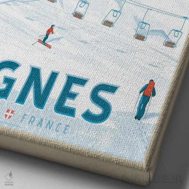 تابلو مدرن پوستر سفر تینگز فرانسه اثر اولا هوپ تراول پوسترز - نمای نزدیک بافت بوم