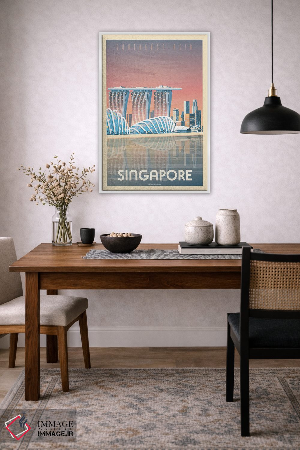 تابلو مدرن پوستر سفر به مارینا بی سندز سنگاپور اثر اولا هوپ تراول پوسترز - D1W