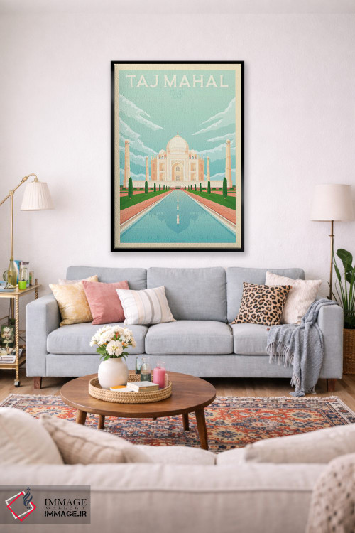 تابلو مدرن پوستر سفر تاج محل هند اثر اولا هوپ تراول پوسترز - D1B