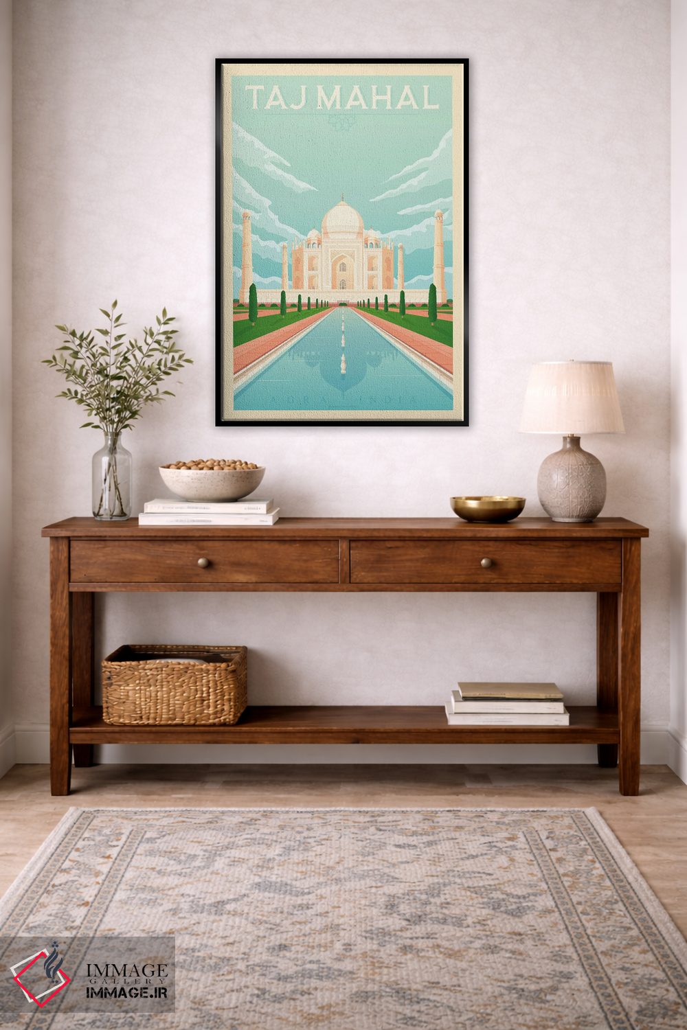 تابلو مدرن پوستر سفر تاج محل هند اثر اولا هوپ تراول پوسترز - D4B