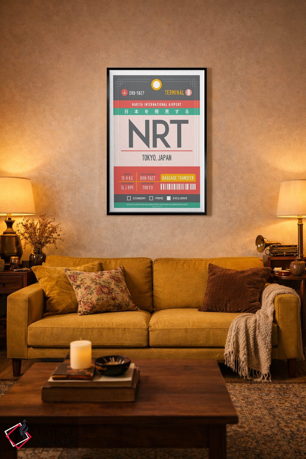 تابلو مدرن پوستر سفر با برچسب فرودگاه توکیو ژاپن اثر اولا هوپ تراول پوسترز - D3B