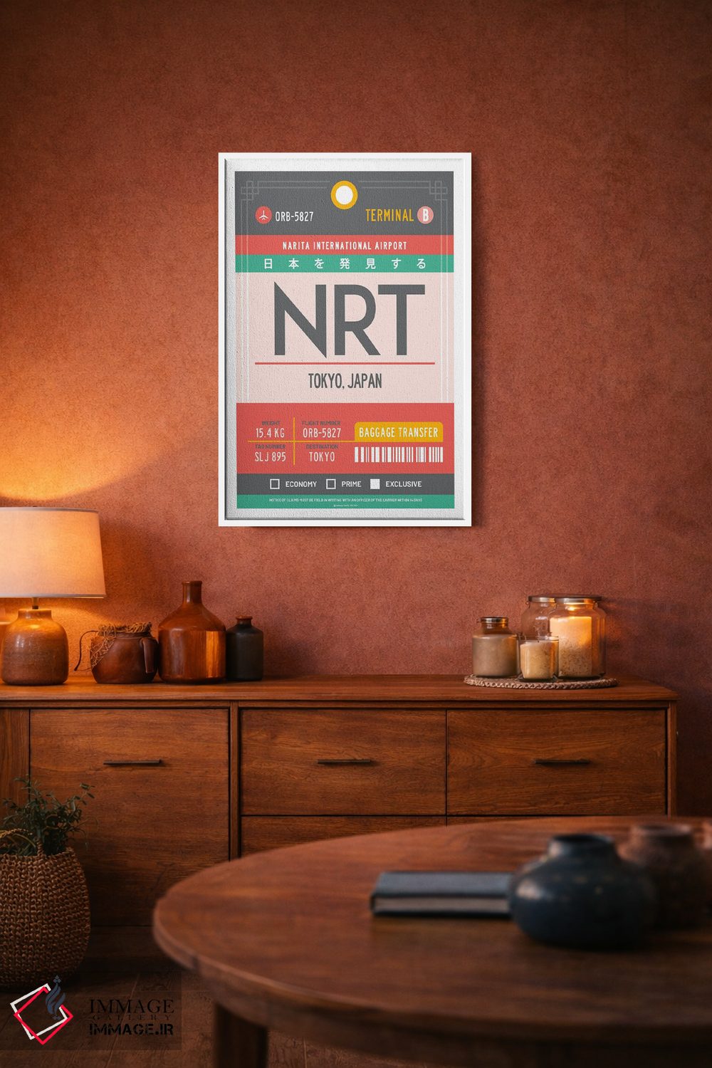 تابلو مدرن پوستر سفر با برچسب فرودگاه توکیو ژاپن اثر اولا هوپ تراول پوسترز - D2W