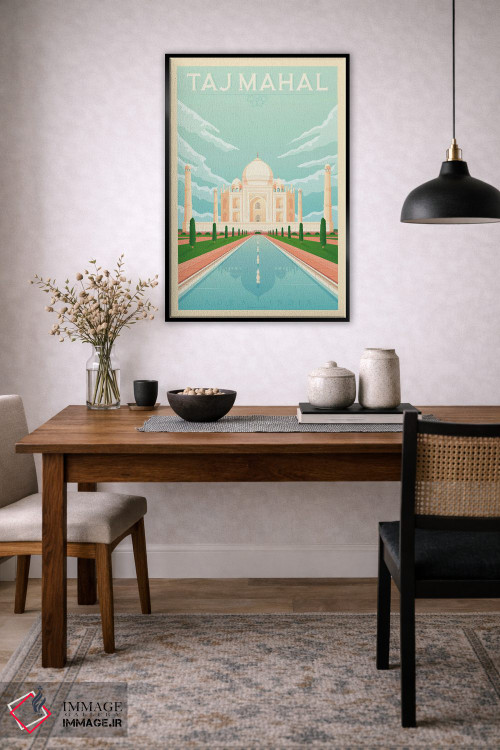 تابلو مدرن پوستر سفر تاج محل هند اثر اولا هوپ تراول پوسترز - D5B