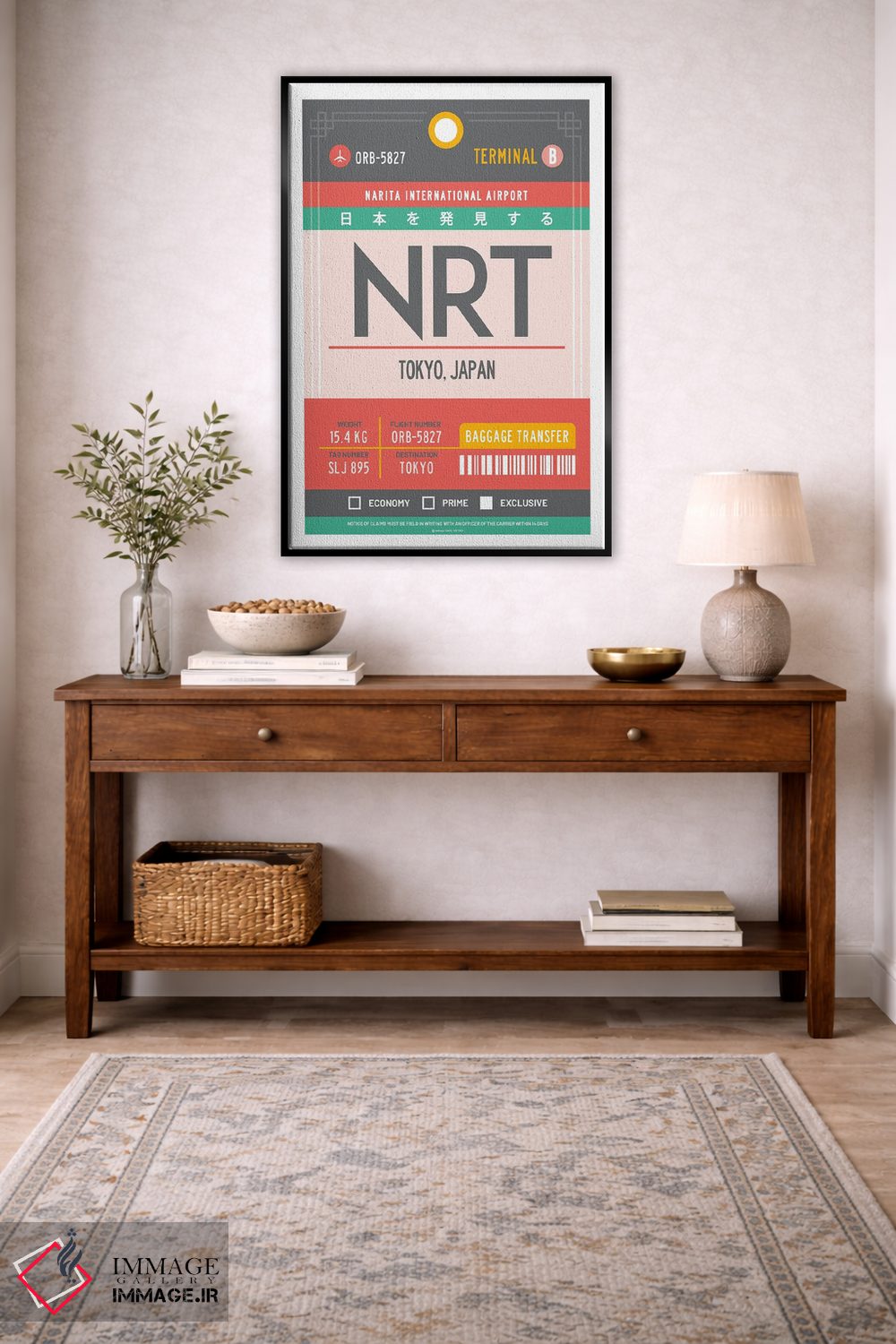 تابلو مدرن پوستر سفر با برچسب فرودگاه توکیو ژاپن اثر اولا هوپ تراول پوسترز - D4B