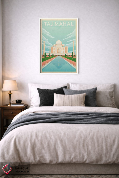 تابلو مدرن پوستر سفر تاج محل هند اثر اولا هوپ تراول پوسترز - D6W