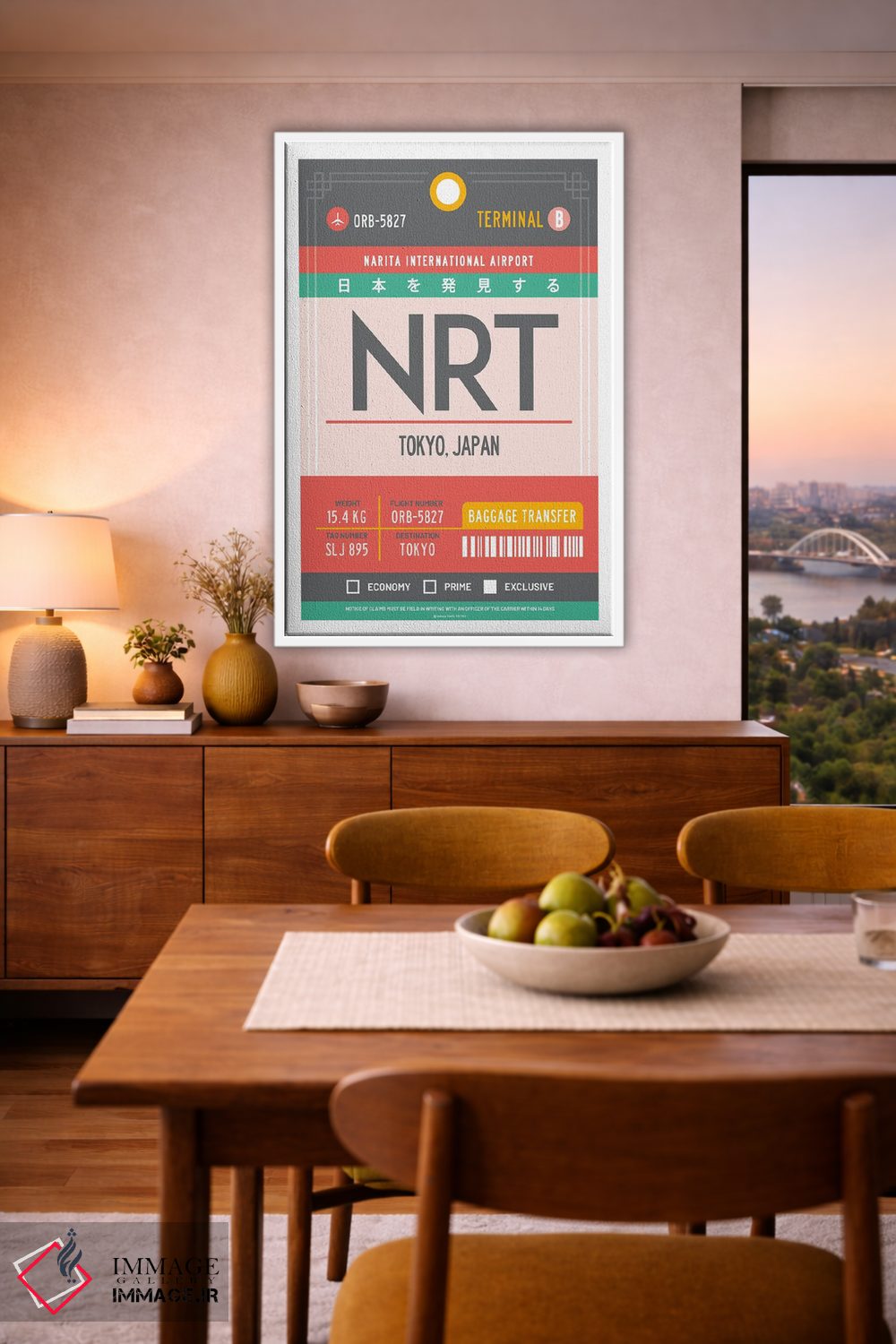 تابلو مدرن پوستر سفر با برچسب فرودگاه توکیو ژاپن اثر اولا هوپ تراول پوسترز - D6W