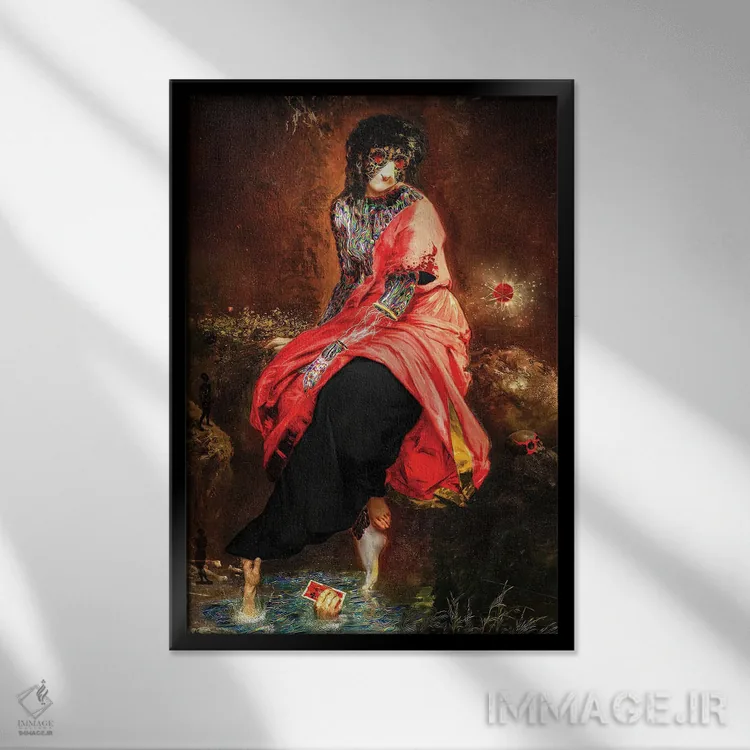 تابلو دکوراتیو مینروا اثر اولیور پوچیک - نمای قابدار مشکی