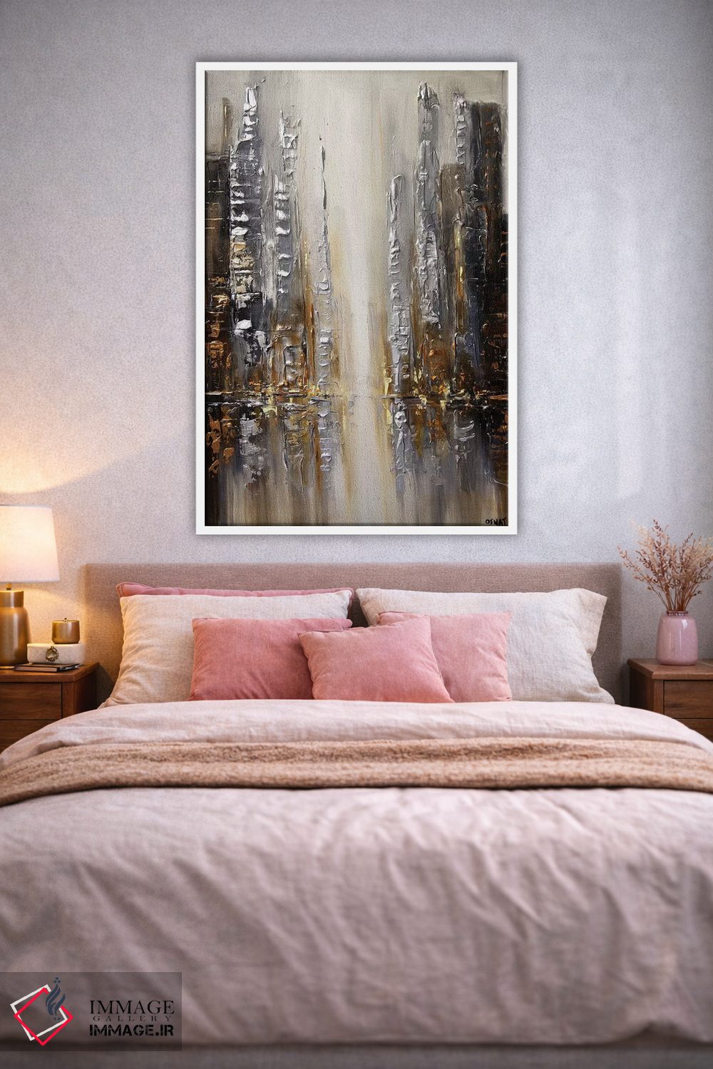 تابلو انتزاعی شهر نقره ای اثر اوسنات تزدک - D1W