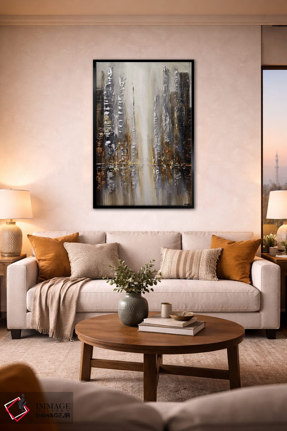 تابلو انتزاعی شهر نقره ای اثر اوسنات تزدک - D2B