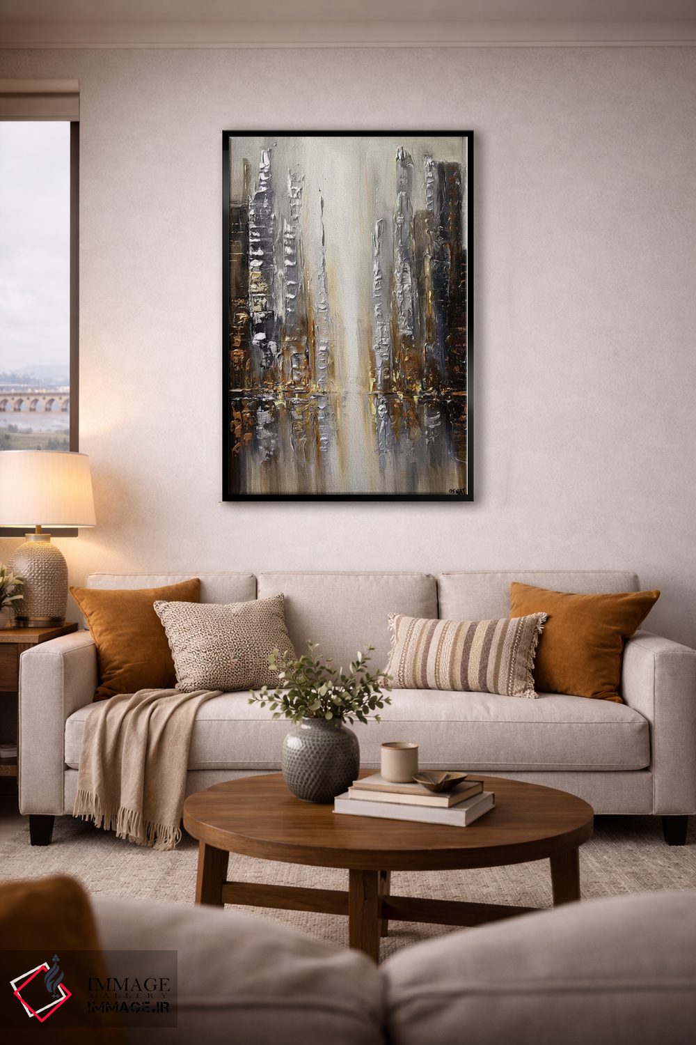 تابلو انتزاعی شهر نقره ای اثر اوسنات تزدک - D3B