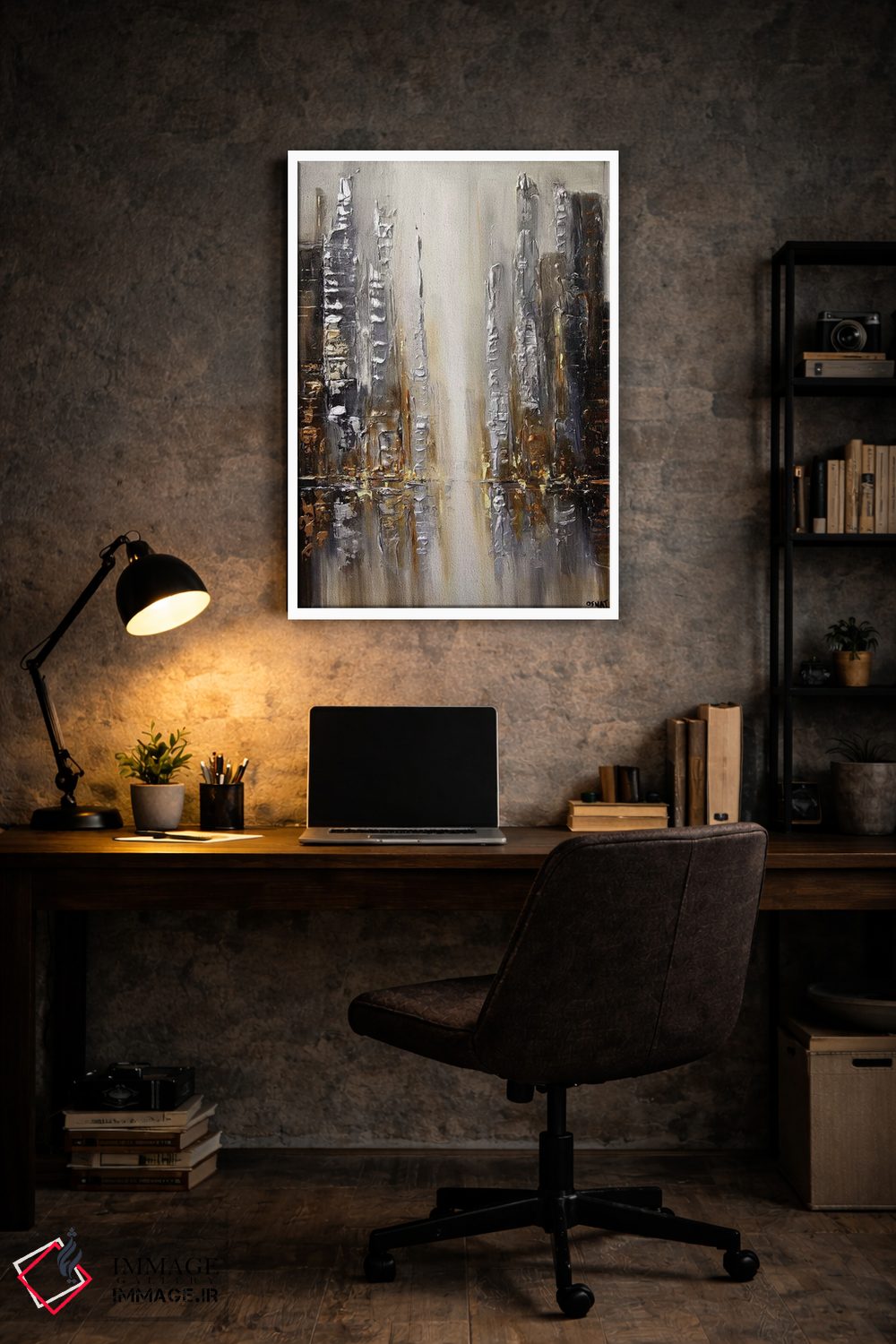 تابلو انتزاعی شهر نقره ای اثر اوسنات تزدک - D5W