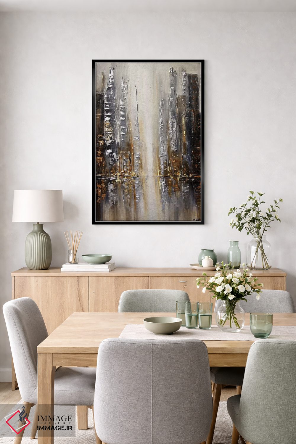 تابلو انتزاعی شهر نقره ای اثر اوسنات تزدک - D6B