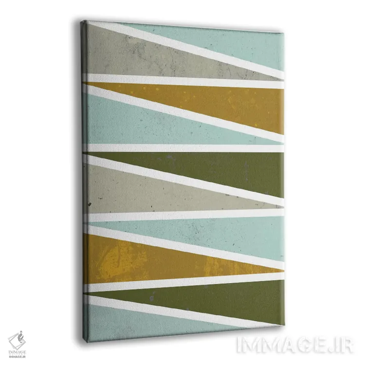 تابلو انتزاعی مثلث های ۹۰ درجه ۱ اثر فلت اول - نمای پرسپکتیو محصول