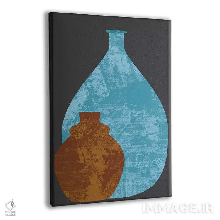 تابلو مینیمال گلدان ها اثر فلت اول - نمای پرسپکتیو محصول