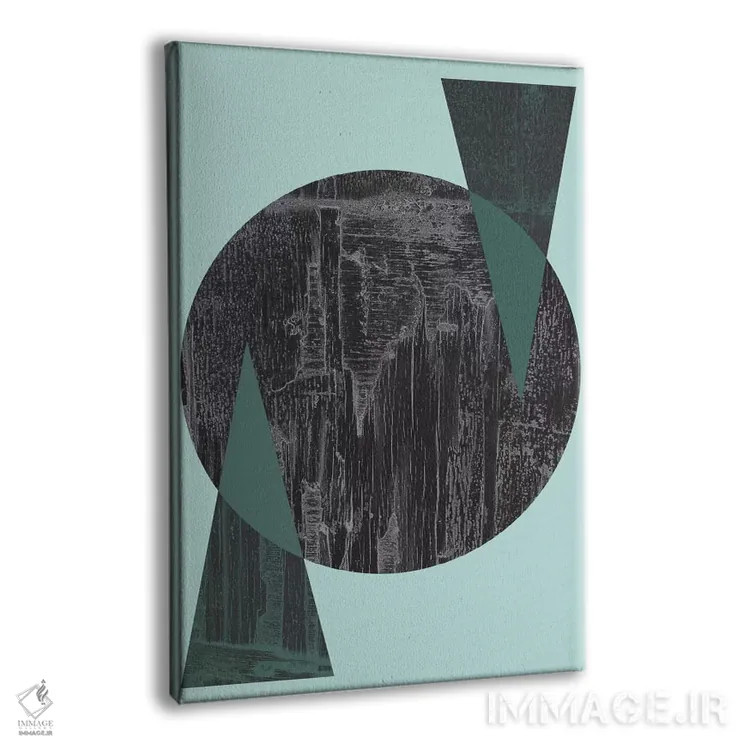 تابلو مینیمال دایره سیاه اثر فلت اول - نمای پرسپکتیو محصول