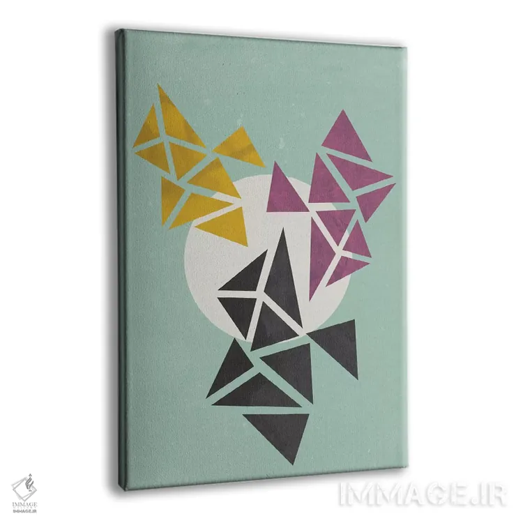 تابلو مینیمال دایره سفید اثر فلت اول - نمای پرسپکتیو محصول