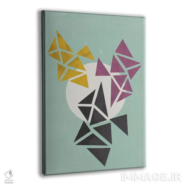 تابلو مینیمال دایره سفید اثر فلت اول - نمای پرسپکتیو محصول