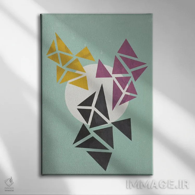 تابلو مینیمال دایره سفید اثر فلت اول - نمای روبهرو روی دیوار