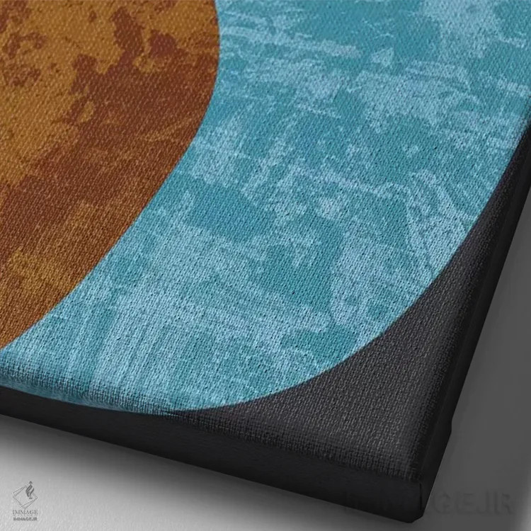 تابلو مینیمال گلدان ها اثر فلت اول - نمای نزدیک بافت بوم