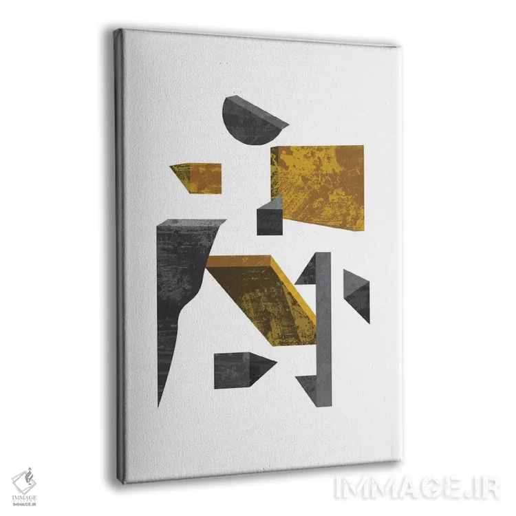 تابلو مینیمال حجمی اثر فلت اول - نمای پرسپکتیو محصول