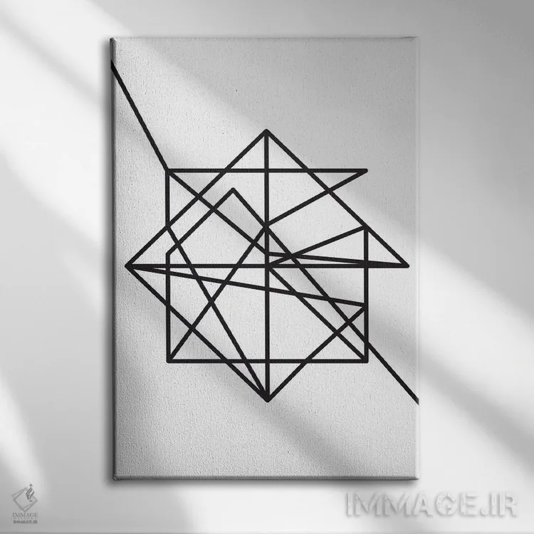 تابلو مینیمال سیم اثر فلت اول - نمای روبهرو روی دیوار