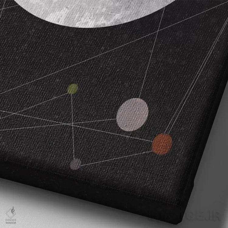 تابلو انتزاعی صورت فلکی ناشناخته اثر فلت اول - نمای نزدیک بافت بوم