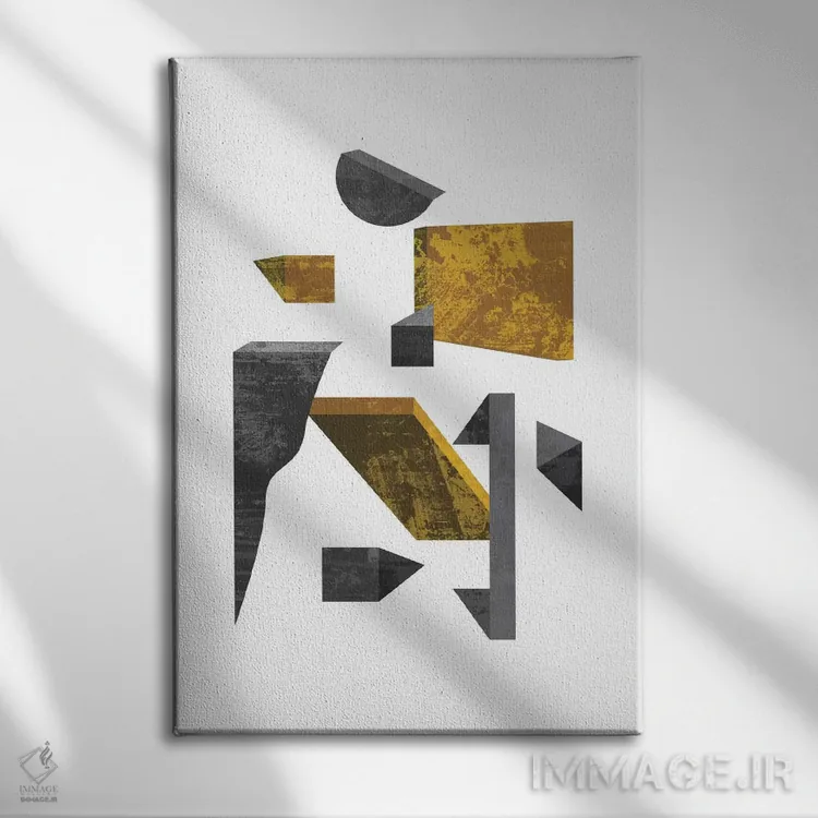 تابلو مینیمال حجمی اثر فلت اول - نمای روبهرو روی دیوار