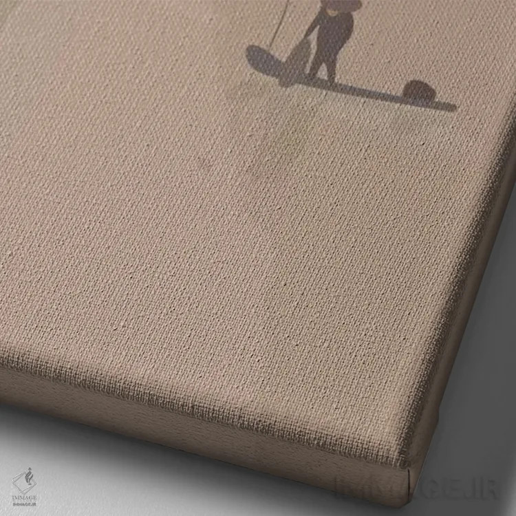 تابلو دکوراتیو منظره چینی اثر فلت اول - نمای نزدیک بافت بوم