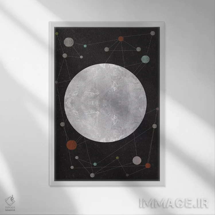 تابلو انتزاعی صورت فلکی ناشناخته اثر فلت اول - نمای قابدار سفید