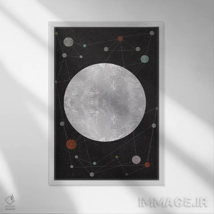 تابلو انتزاعی صورت فلکی ناشناخته اثر فلت اول - نمای قابدار سفید