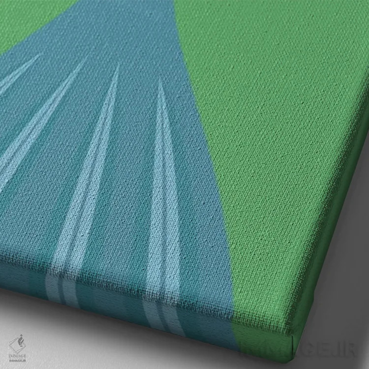 تابلو انتزاعی گل آبی اثر فلت اول - نمای نزدیک بافت بوم