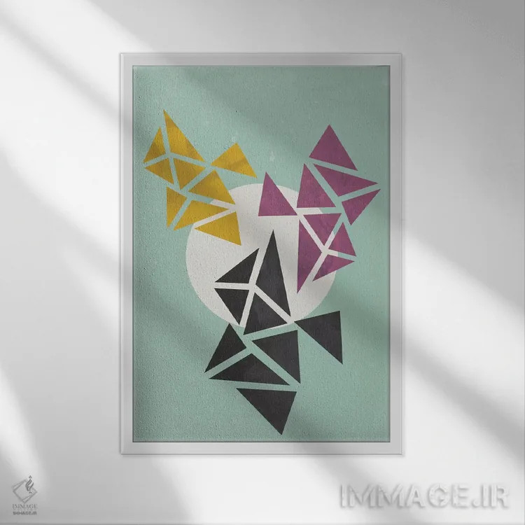 تابلو مینیمال دایره سفید اثر فلت اول - نمای قابدار سفید