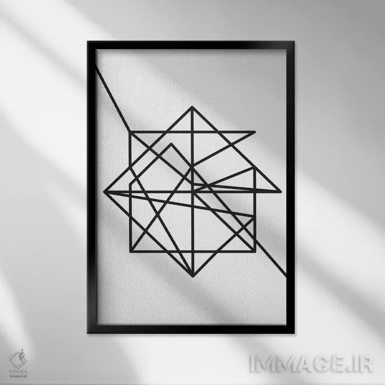 تابلو مینیمال سیم اثر فلت اول - نمای قابدار مشکی