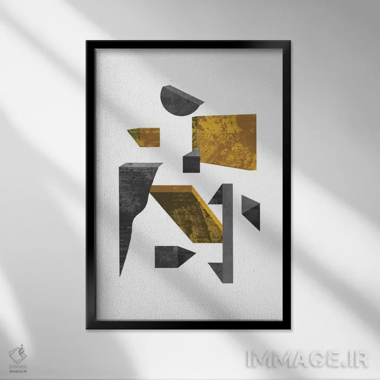 تابلو مینیمال حجمی اثر فلت اول - نمای قابدار مشکی