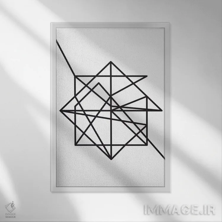 تابلو مینیمال سیم اثر فلت اول - نمای قابدار سفید