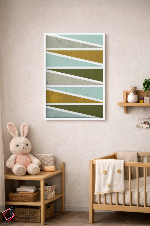 تابلو انتزاعی مثلث های ۹۰ درجه ۱ اثر فلت اول - D4W