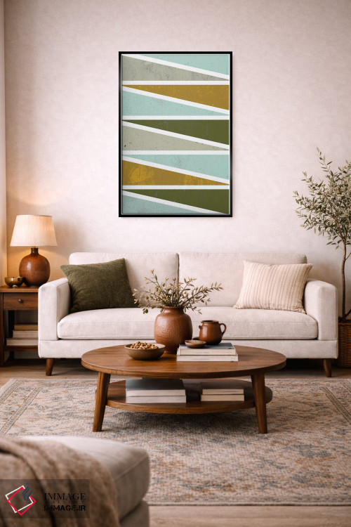 تابلو انتزاعی مثلث های ۹۰ درجه ۱ اثر فلت اول - D6B