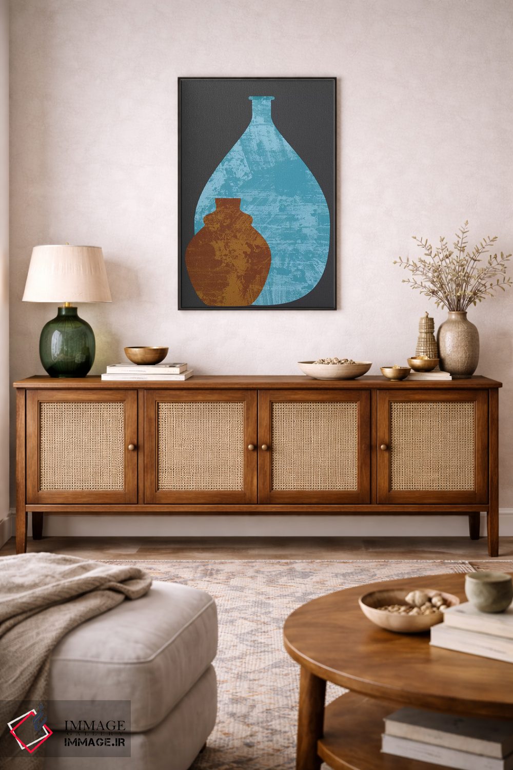 تابلو مینیمال گلدان ها اثر فلت اول - D4B