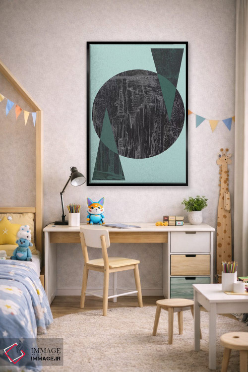 تابلو مینیمال دایره سیاه اثر فلت اول - D1B