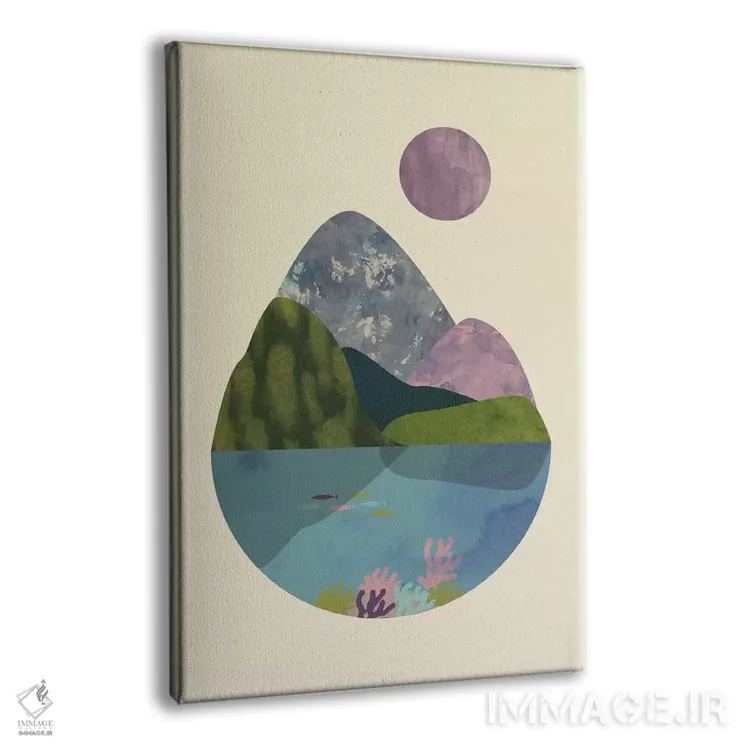 تابلو مینیمال تابستان اثر فلت اول - نمای پرسپکتیو محصول