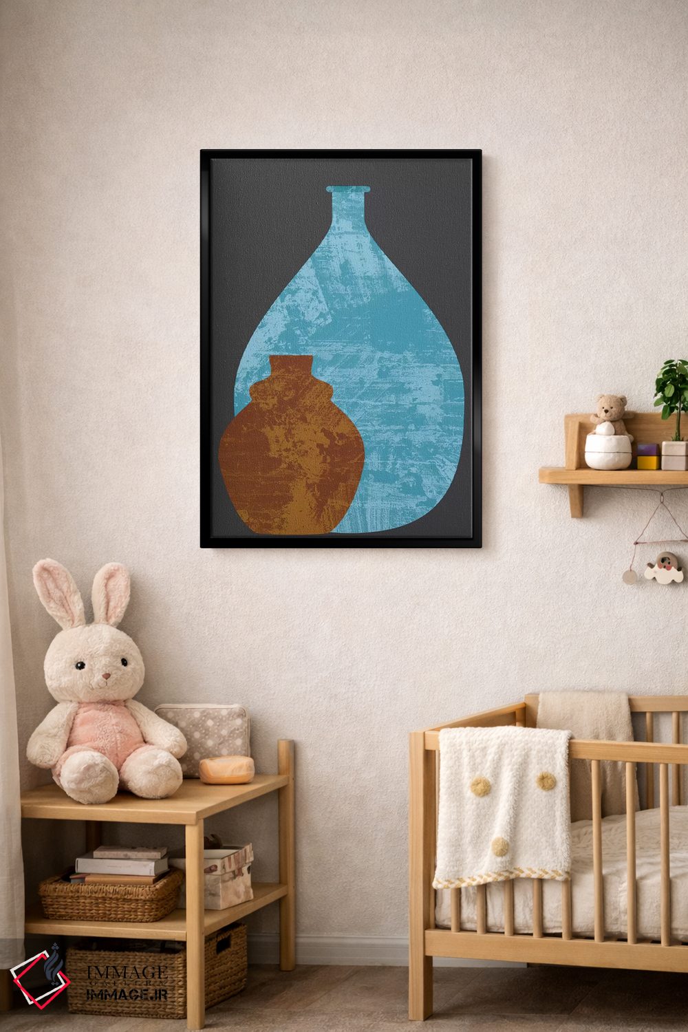 تابلو مینیمال گلدان ها اثر فلت اول - D3B