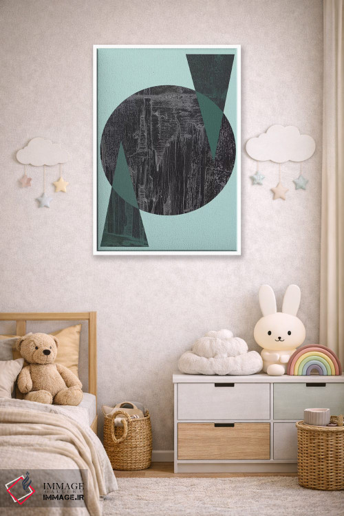 تابلو مینیمال دایره سیاه اثر فلت اول - D4W