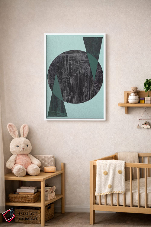 تابلو مینیمال دایره سیاه اثر فلت اول - D3W