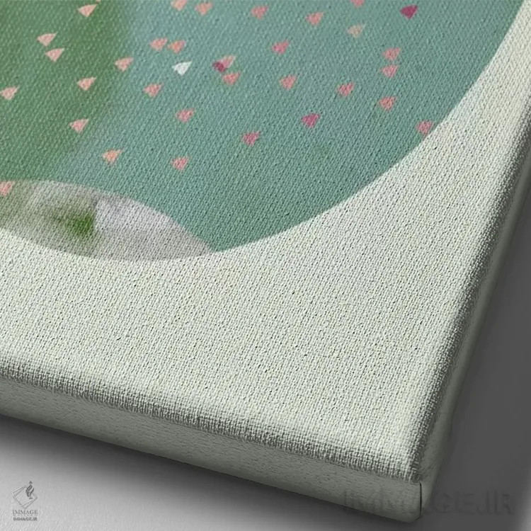 تابلو مینیمال بهار اثر فلت اول - نمای نزدیک بافت بوم