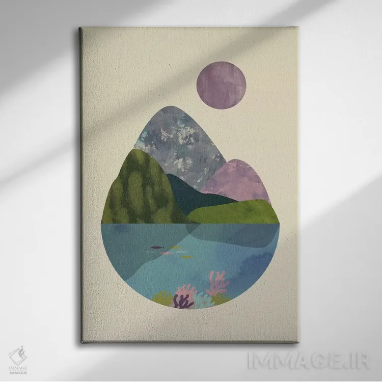 تابلو مینیمال تابستان اثر فلت اول - نمای روبهرو روی دیوار