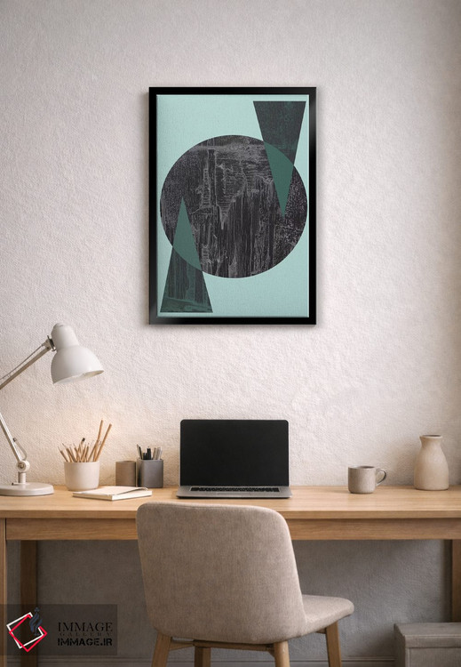 تابلو مینیمال دایره سیاه اثر فلت اول - D2B