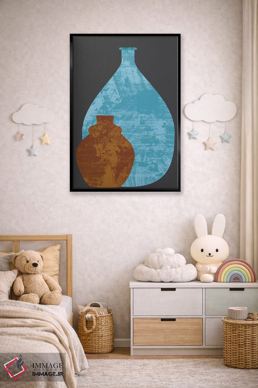 تابلو مینیمال گلدان ها اثر فلت اول - D5B